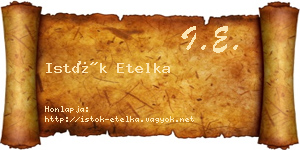 Istók Etelka névjegykártya